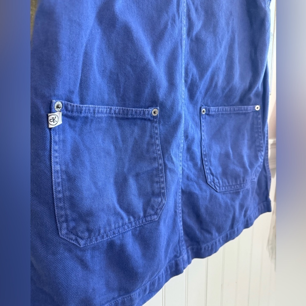 CALVIN KLEIN CK Royal Blue Denim Mini Jump Dress Women’s Size Small - Picture 5 of 7